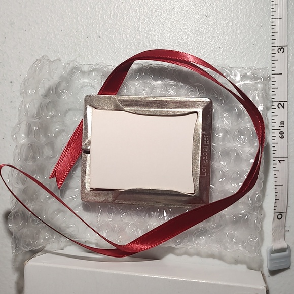 🌲 4 FOR $20. Longaberger Pewter Photo Frame Ornament From 2003 Red Ribbon Han… - Picture 2 of 4